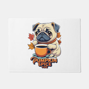 Pumpkin Spice Time Dog Dad Mom Halloween Cute Gift Doormat