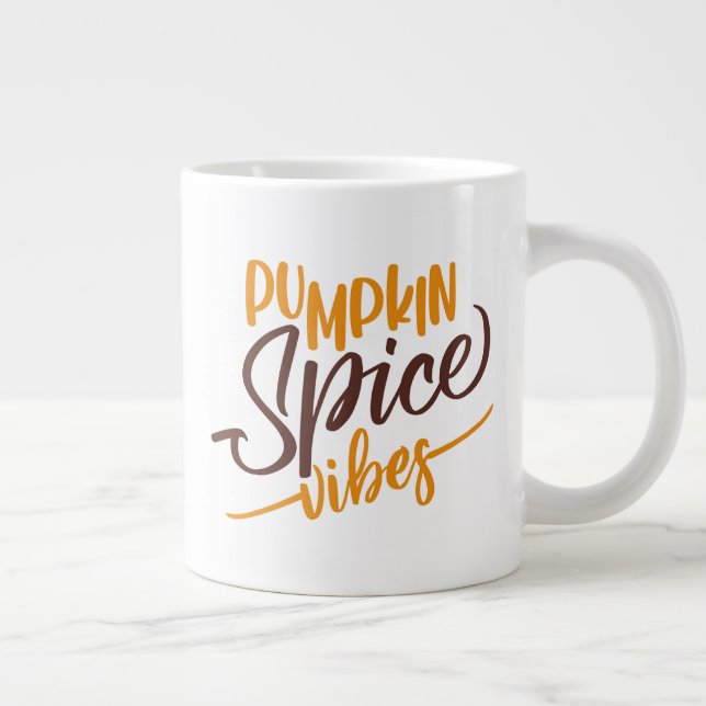 Pumpkin Spice Vibes Large Coffee Mug (Right)