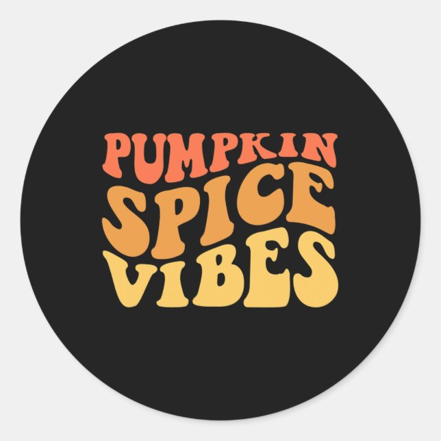 Pumpkin Spice Vibes Retro Autumn Vibes 1  Classic Round Sticker (Front)