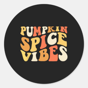 Pumpkin Spice Vibes Retro Autumn Vibes  Classic Round Sticker