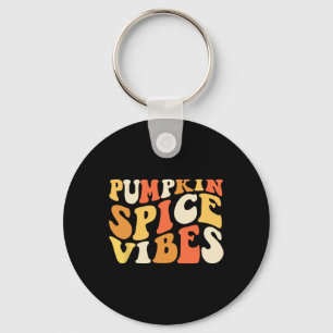 Pumpkin Spice Vibes Retro Autumn Vibes  Keychain