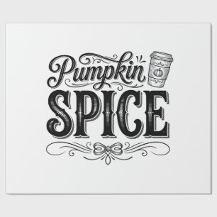 Pumpkin Spice Vintage Coffee Fall Shirt Design_1 Wrapping Paper