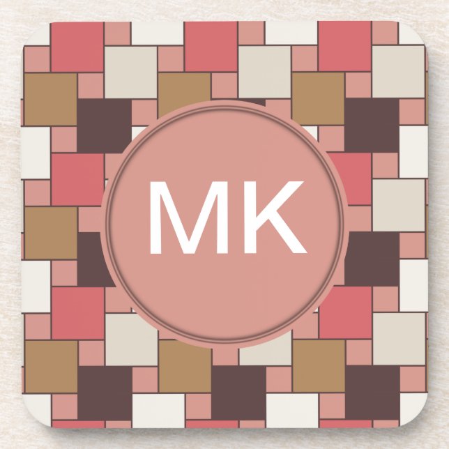 Pumpkin Spice Weave Pattern Coaster (Front)