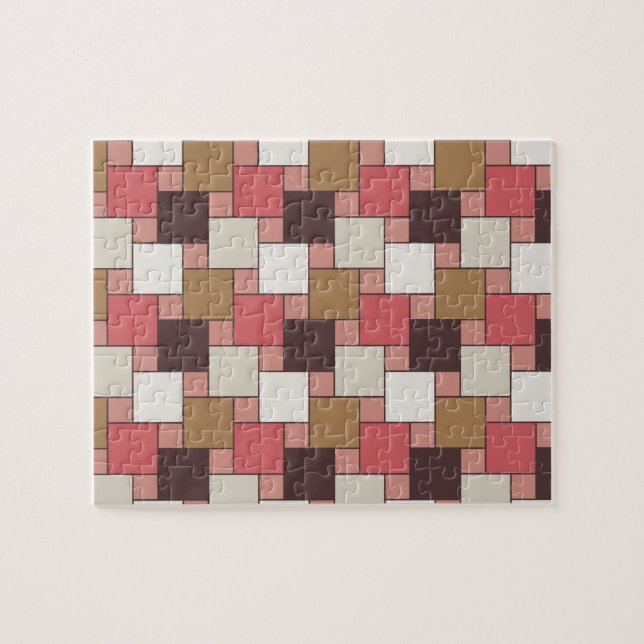 Pumpkin Spice Weave Pattern Jigsaw Puzzle (Horizontal)