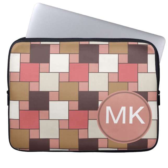 Pumpkin Spice Weave Pattern Laptop Sleeve (Front)