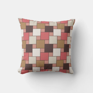 Pumpkin Spice Weave Pattern Throw Pillow