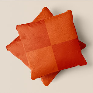 Pumpkin Spice-yyyy Orange & Orange Large Squares Throw Pillow