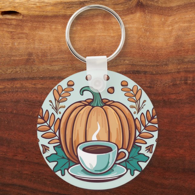 Pumpkin spiced latte keyring (Front)