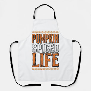 Pumpkin Spiced Life Vintage Halloween Typography D Apron