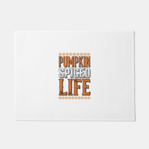 Pumpkin Spiced Life Vintage Halloween Typography D Doormat