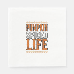 Pumpkin Spiced Life Vintage Halloween Typography D Napkin