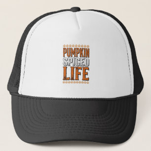 Pumpkin Spiced Life Vintage Halloween Typography D Trucker Hat