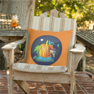 Pumpkin Spirit Pillow – Halloween Animals & Moon