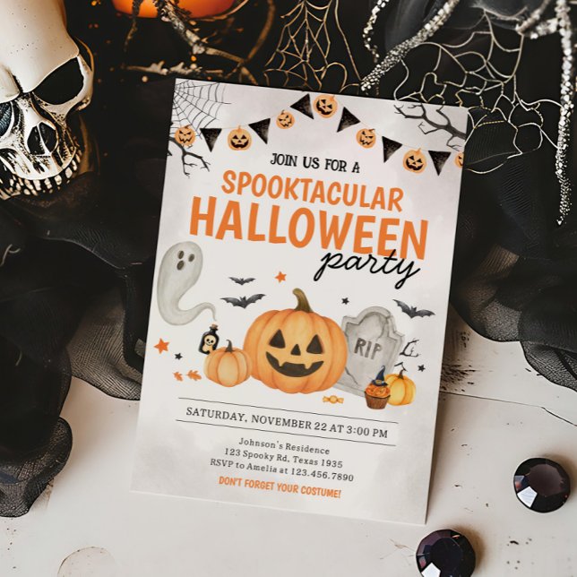 Pumpkin Spooktacular Halloween Party Invitation (Spooktacular Halloween Party Invitation)