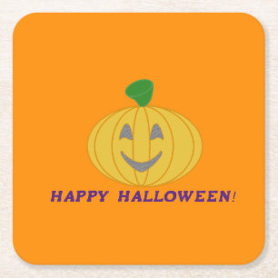 Pumpkin Square Paper Coaster