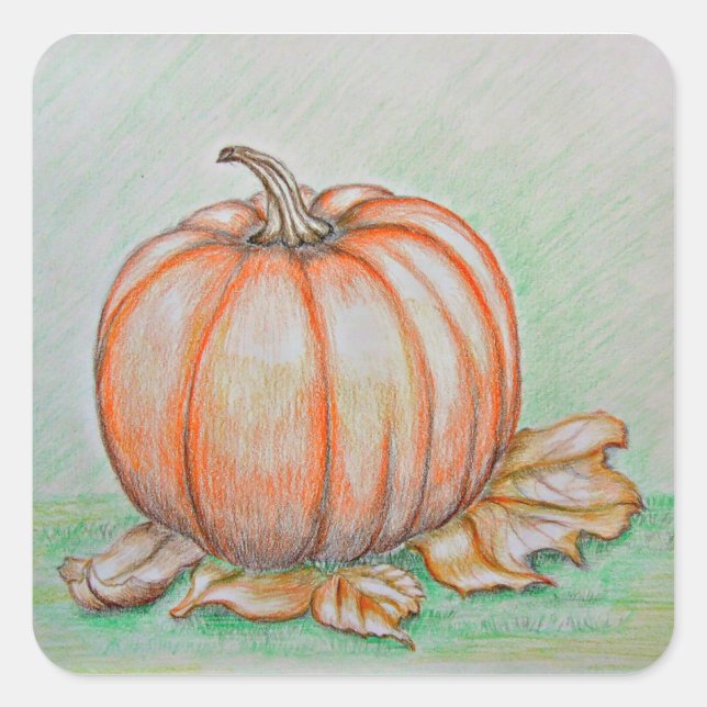 pumpkin square sticker (Front)