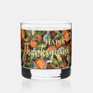 Pumpkin, Squash Autumn Harvest Drinking Glass