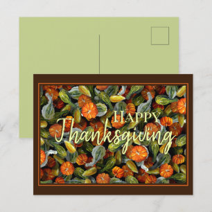 Pumpkin, Squash Autumn Harvest Postcard