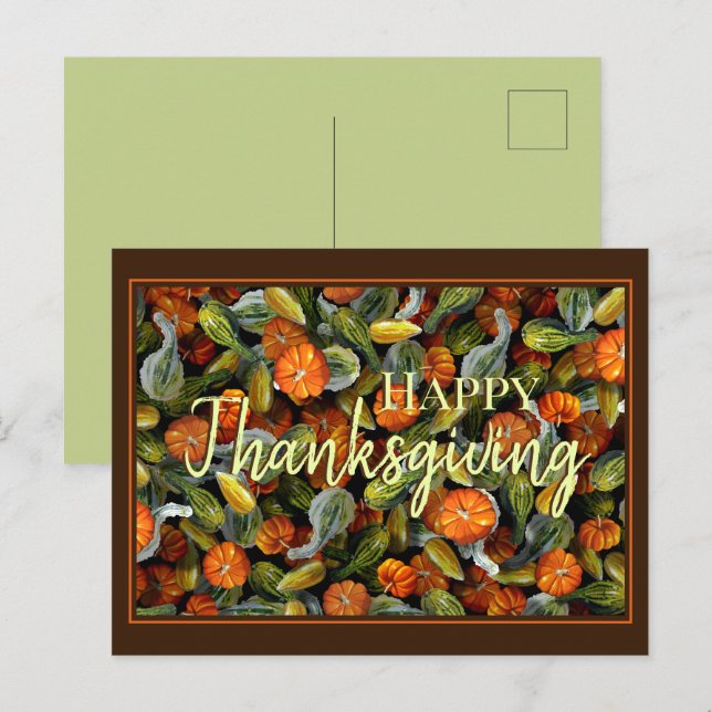 Pumpkin, Squash Autumn Harvest Postcard (Front/Back)