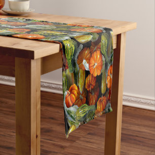 Pumpkin, Squash Autumn Harvest Table Runner