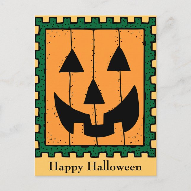 Pumpkin Stamp Postcard (Front)