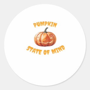 Pumpkin State of Mind - Halloween Oversized T-Shir Classic Round Sticker