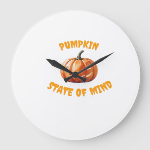 Pumpkin State of Mind - Halloween Oversized T-Shir Large Clock