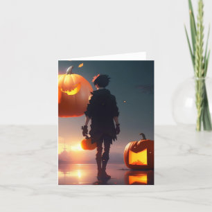 Pumpkin Study - Anime - AI - F Holiday Card