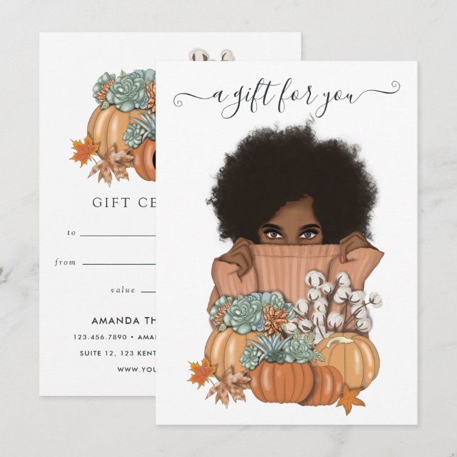 Pumpkin Succulents African American (Front/Back)