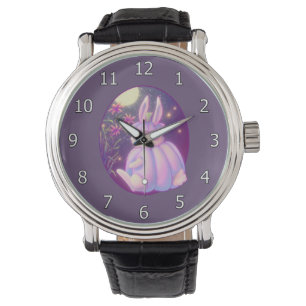 Pumpkin Suit White Rabbit In Moonlight Artwork Watch