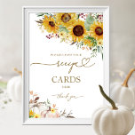 Pumpkin Sunflower Bridal Shower Recipe Card Sign<br><div class="desc">Create an elegant and timeless fall-themed wedding suite that effortlessly reflects your style with personalized details.</div>