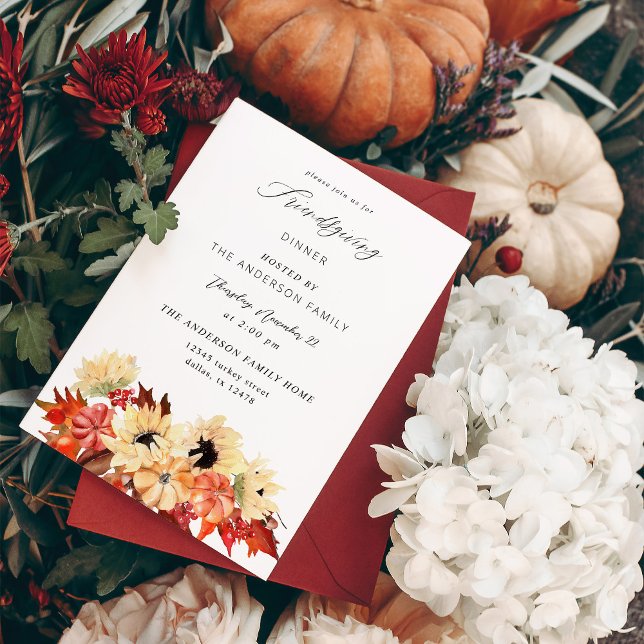 Pumpkin & Sunflower Friendsgiving Invitation (Creator Uploaded)