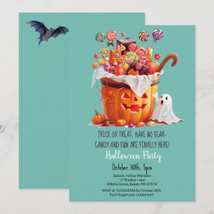 Pumpkin Sweets Cute Ghost Halloween party Invitation