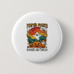 Pumpkin Sweets Spooks Treats Halloween Ghosts Pump 2 Inch Round Button