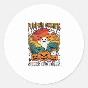 Pumpkin Sweets Spooks Treats Halloween Ghosts Pump Classic Round Sticker