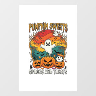 Pumpkin Sweets Spooks Treats Halloween Ghosts Pump Window Cling