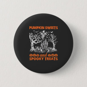 Pumpkin Sweets Spooky Treats Haunted Castle Ghost 2 Inch Round Button