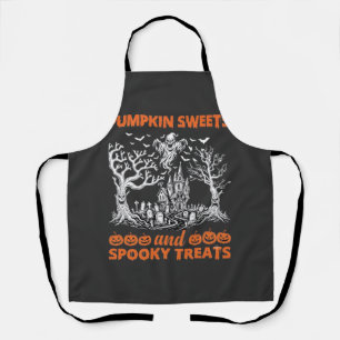 Pumpkin Sweets Spooky Treats Haunted Castle Ghost Apron