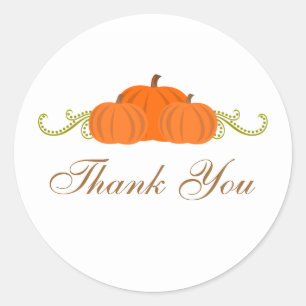 Pumpkin Swirls Fall Thank You Stickers