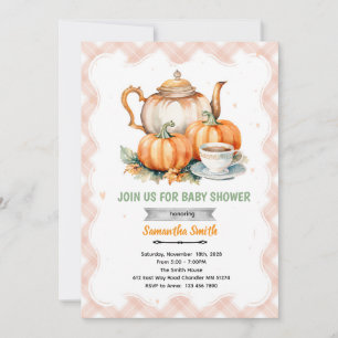 Pumpkin Tea Party Baby Shower Invitation