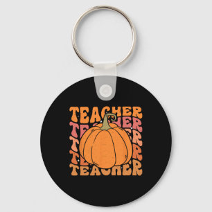 Pumpkin Teacher Fall Thanksgiving Back To School Keychain
