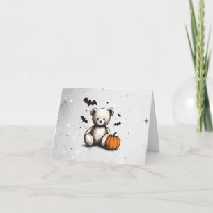 Pumpkin Teddy Baby Shower Thank You Card