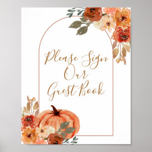 Pumpkin Terracota Boho Arch Please Sign our Guest