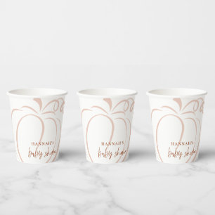 Pumpkin Terracotta Boho Burnt Orange Baby Shower Paper Cups