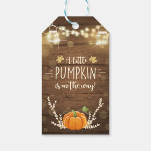 Pumpkin Thank You Tag Rustic Fall Wood Lights