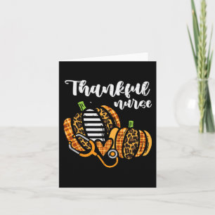 Pumpkin Thankful Nurse Thanksgiving Scrub Top Fall Card