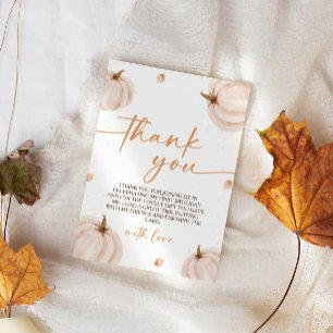 Pumpkin Themed Birthday Thank You Card