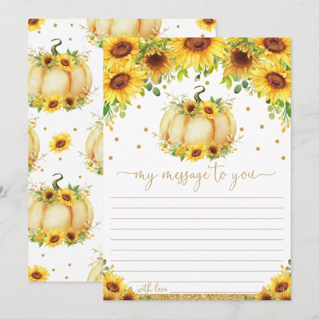 Pumpkin Time Capsule Message To You Blank Cards (Front/Back)