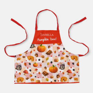 Pumpkin Time! Cute Fall Pattern for Kids Apron