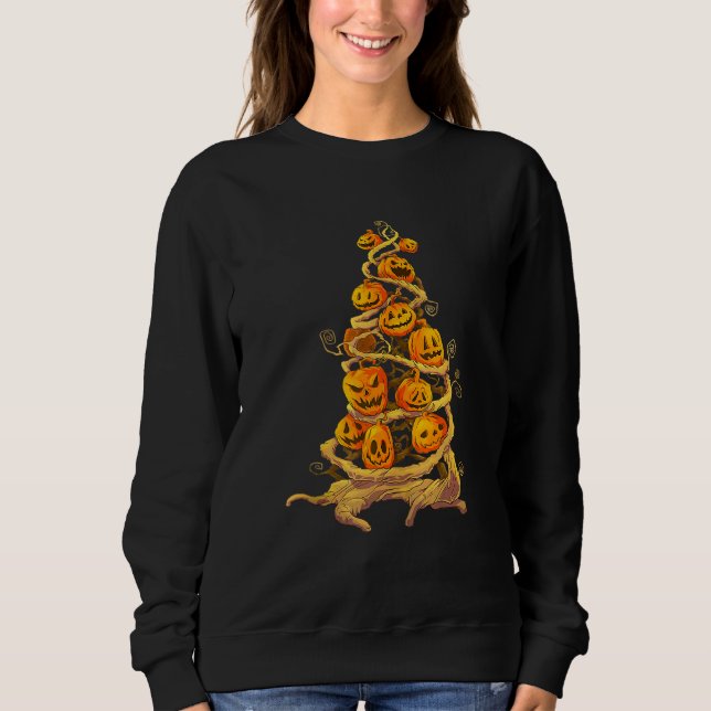 Pumpkin Tree Patch Jackolantern Fall Autumn Hallow Sweatshirt (Front)